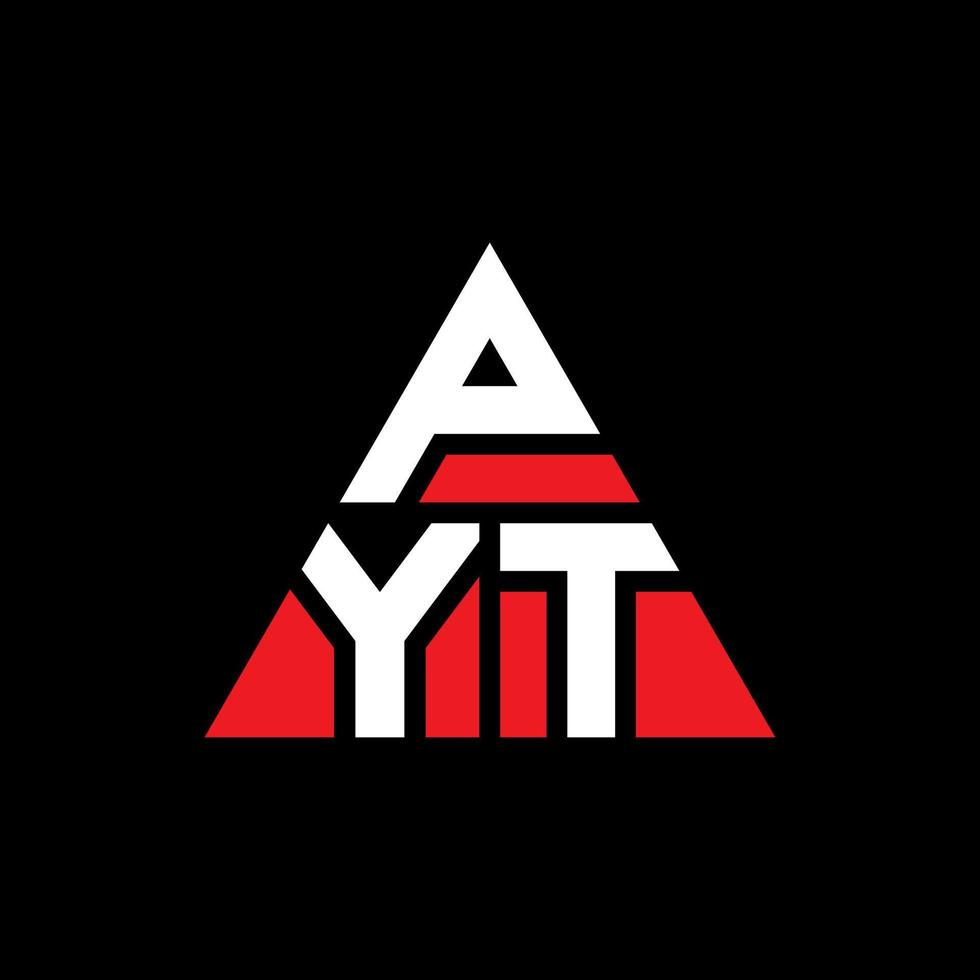 pyt-Dreieck-Buchstaben-Logo-Design mit Dreiecksform. pyt-Dreieck-Logo-Design-Monogramm. pyt-Dreieck-Vektor-Logo-Vorlage mit roter Farbe. pyt dreieckiges Logo einfaches, elegantes und luxuriöses Logo. vektor
