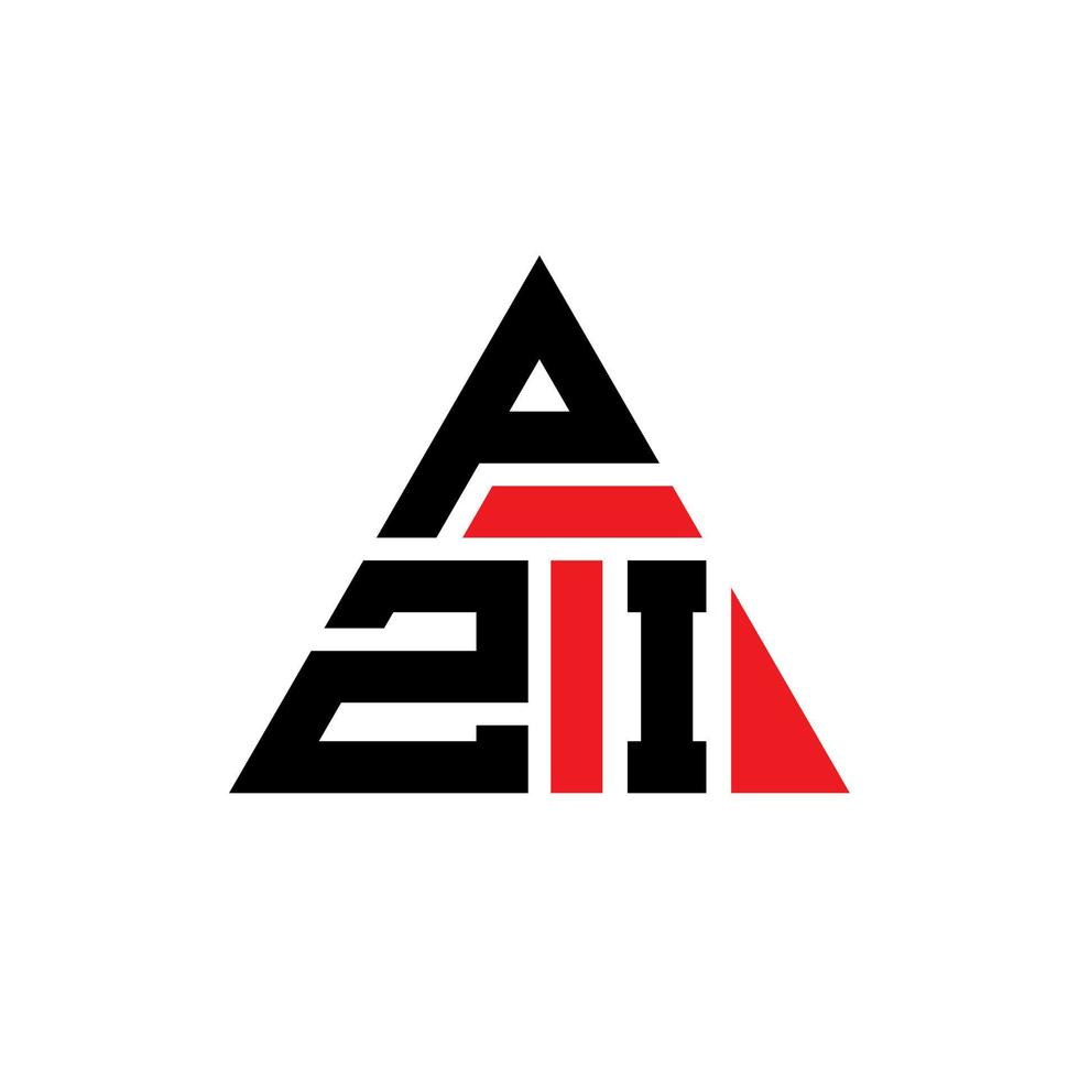 pzi triangel bokstavslogotypdesign med triangelform. pzi triangel logotyp design monogram. pzi triangel vektor logotyp mall med röd färg. pzi triangulär logotyp enkel, elegant och lyxig logotyp.