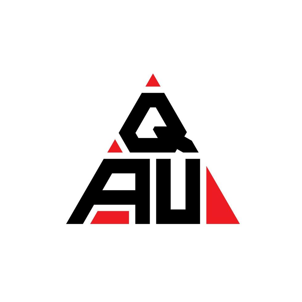 Qau-Dreieck-Buchstaben-Logo-Design mit Dreiecksform. Qau-Dreieck-Logo-Design-Monogramm. Qau-Dreieck-Vektor-Logo-Vorlage mit roter Farbe. qau dreieckiges Logo einfaches, elegantes und luxuriöses Logo. vektor