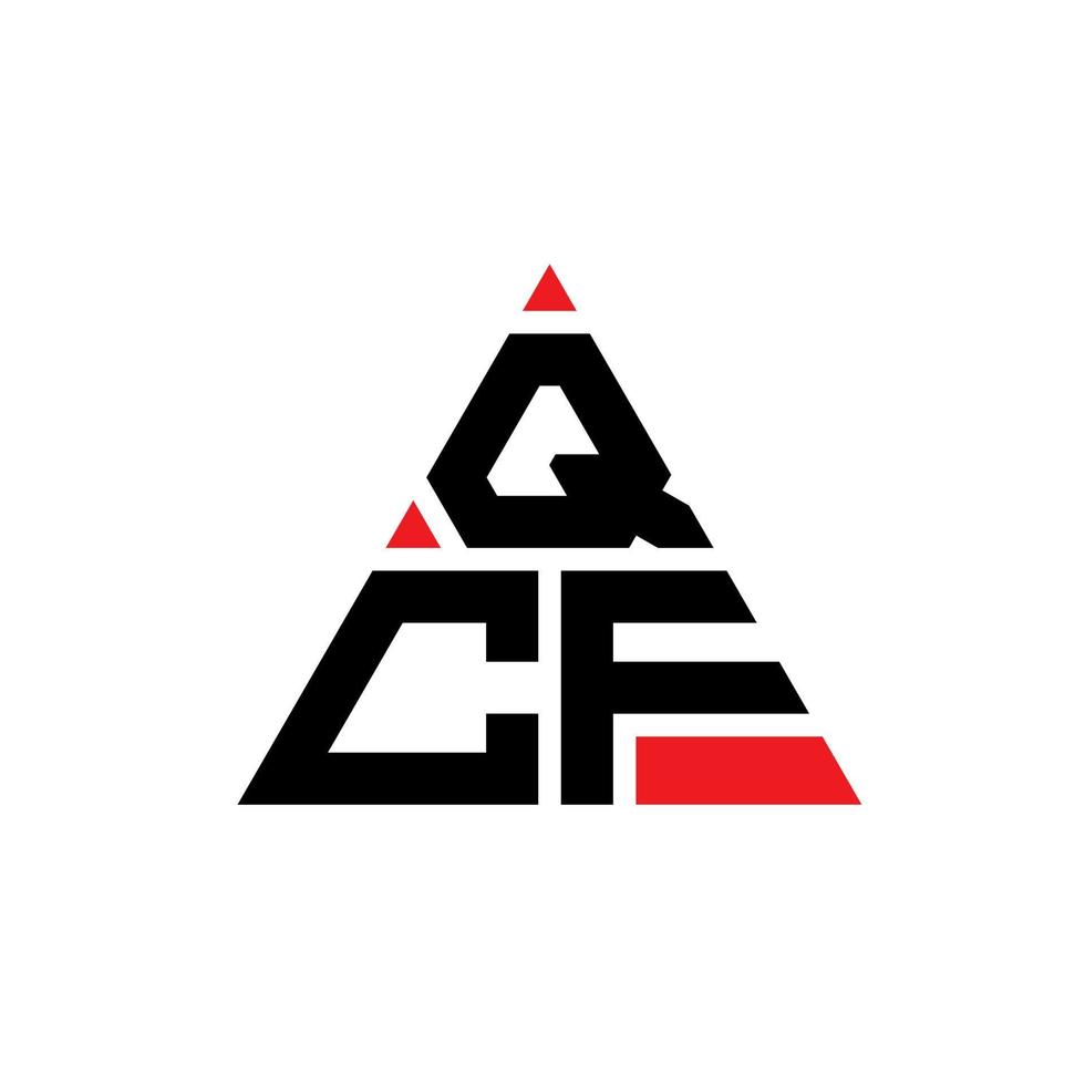 qcf triangel bokstavslogotypdesign med triangelform. qcf triangel logotyp design monogram. qcf triangel vektor logotyp mall med röd färg. qcf triangulär logotyp enkel, elegant och lyxig logotyp.
