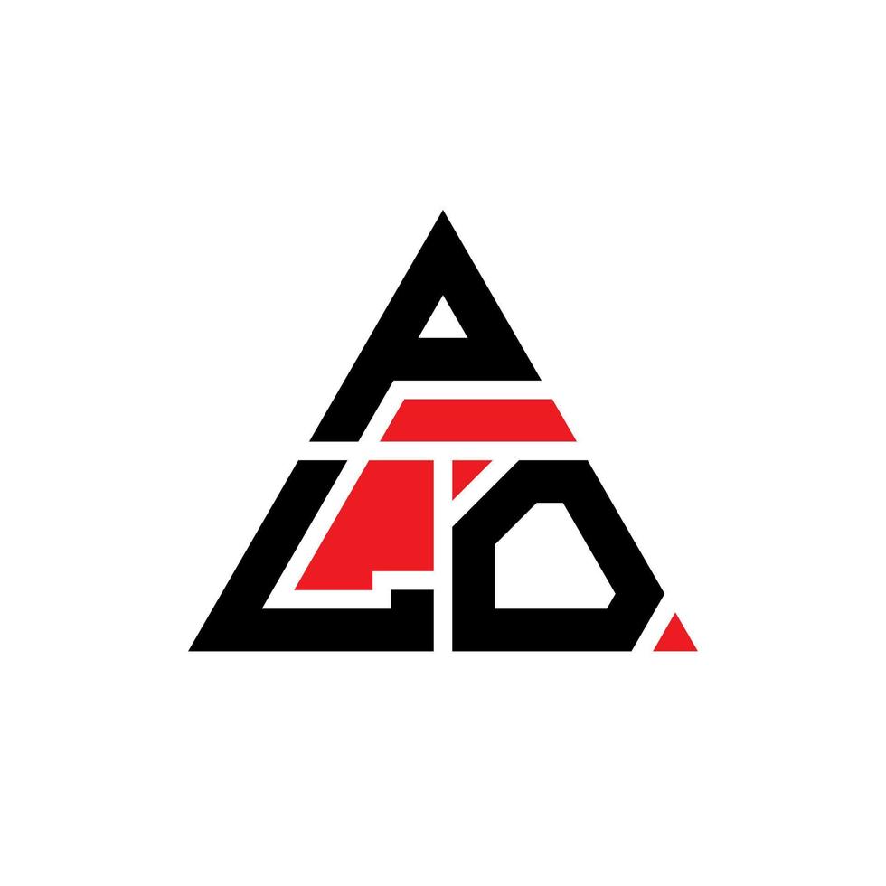 plo-Dreieck-Buchstaben-Logo-Design mit Dreiecksform. plo dreieck logo design monogramm. plo dreieck vektor logo vorlage mit roter farbe. plo dreieckiges Logo einfaches, elegantes und luxuriöses Logo.