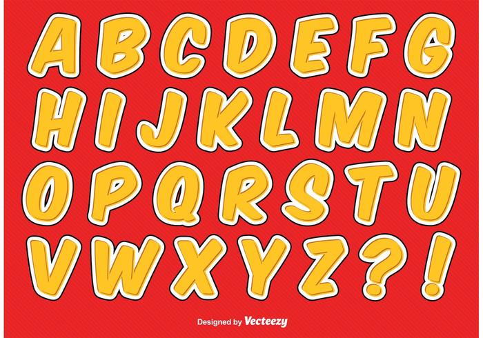 Comic-Stil Alphabet Set vektor