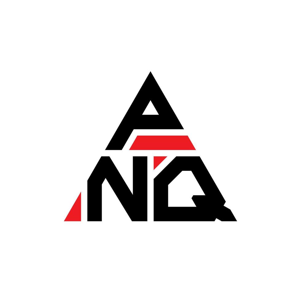pnq triangel bokstavslogotypdesign med triangelform. pnq triangel logotyp design monogram. pnq triangel vektor logotyp mall med röd färg. pnq triangulär logotyp enkel, elegant och lyxig logotyp.