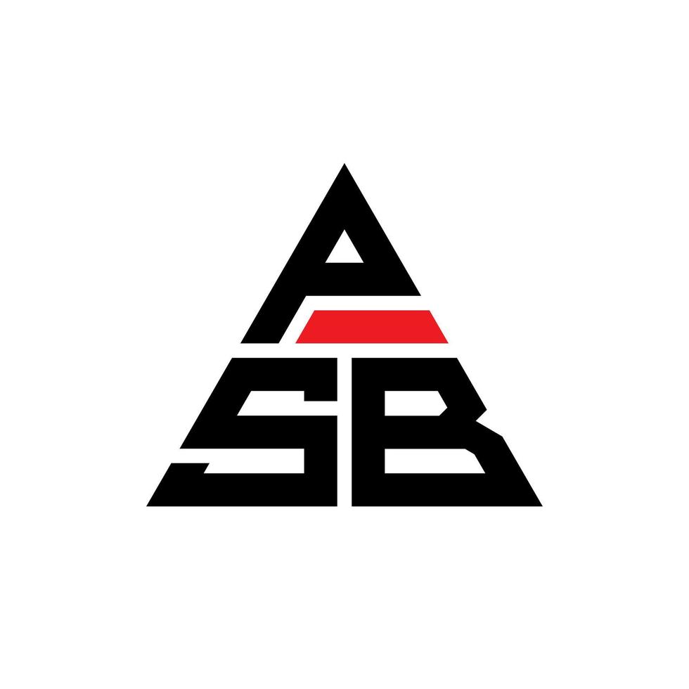 PSB-Dreieck-Buchstaben-Logo-Design mit Dreiecksform. PSB-Dreieck-Logo-Design-Monogramm. PSB-Dreieck-Vektor-Logo-Vorlage mit roter Farbe. psb dreieckiges Logo einfaches, elegantes und luxuriöses Logo. vektor