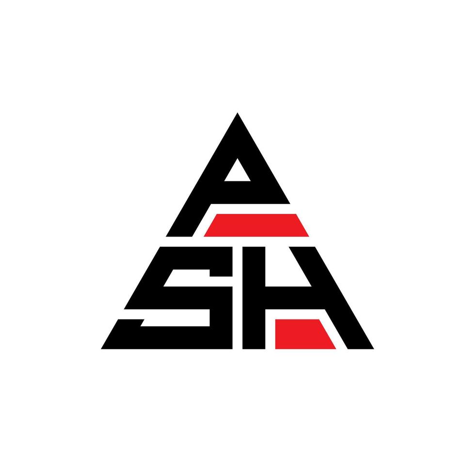 psh-Dreieck-Buchstaben-Logo-Design mit Dreiecksform. Psh-Dreieck-Logo-Design-Monogramm. psh-Dreieck-Vektor-Logo-Vorlage mit roter Farbe. psh dreieckiges Logo einfaches, elegantes und luxuriöses Logo. vektor