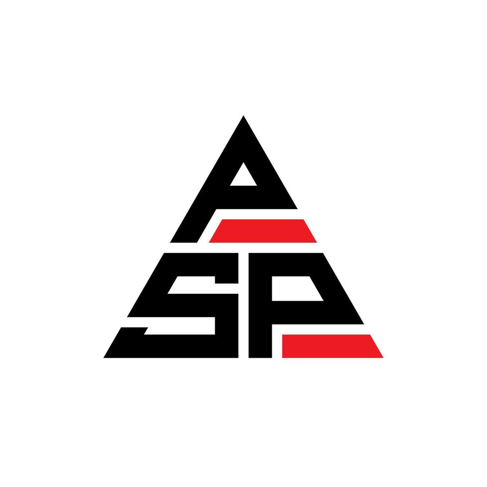 PSP-Dreieck-Buchstaben-Logo-Design mit Dreiecksform. PSP-Dreieck-Logo-Design-Monogramm. PSP-Dreieck-Vektor-Logo-Vorlage mit roter Farbe. psp dreieckiges logo einfaches, elegantes und luxuriöses logo. vektor