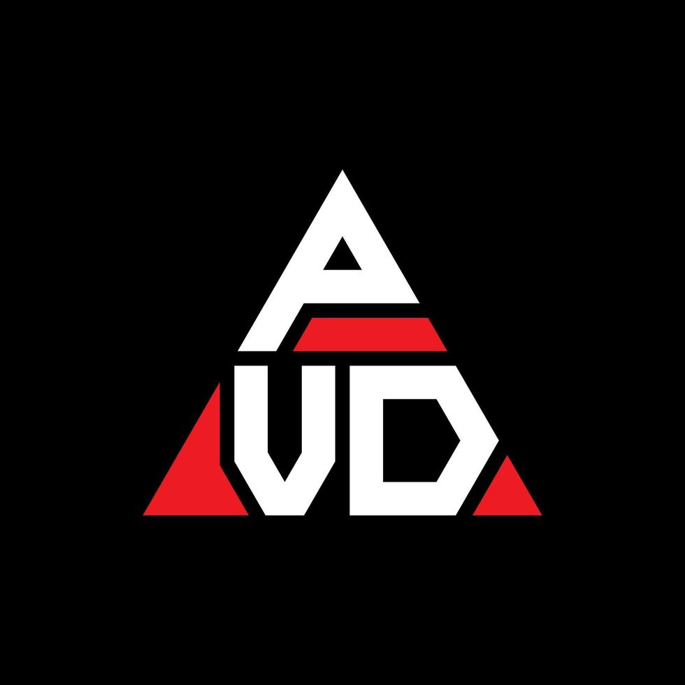 PVD-Dreieck-Buchstaben-Logo-Design mit Dreiecksform. PVD-Dreieck-Logo-Design-Monogramm. PVD-Dreieck-Vektor-Logo-Vorlage mit roter Farbe. dreieckiges pvd-logo einfaches, elegantes und luxuriöses logo. vektor