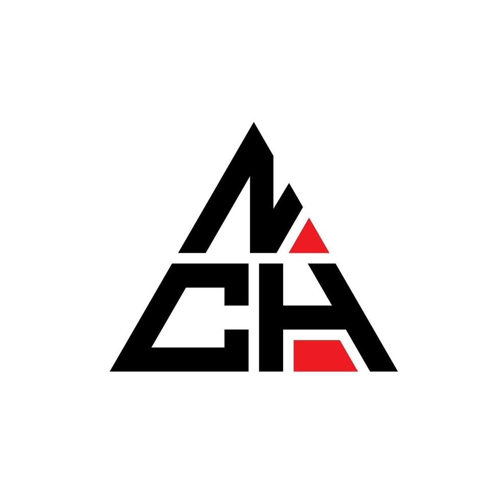 ch-Dreieck-Buchstaben-Logo-Design mit Dreiecksform. nch-Dreieck-Logo-Design-Monogramm. nch-Dreieck-Vektor-Logo-Vorlage mit roter Farbe. Nch dreieckiges Logo einfaches, elegantes und luxuriöses Logo. vektor