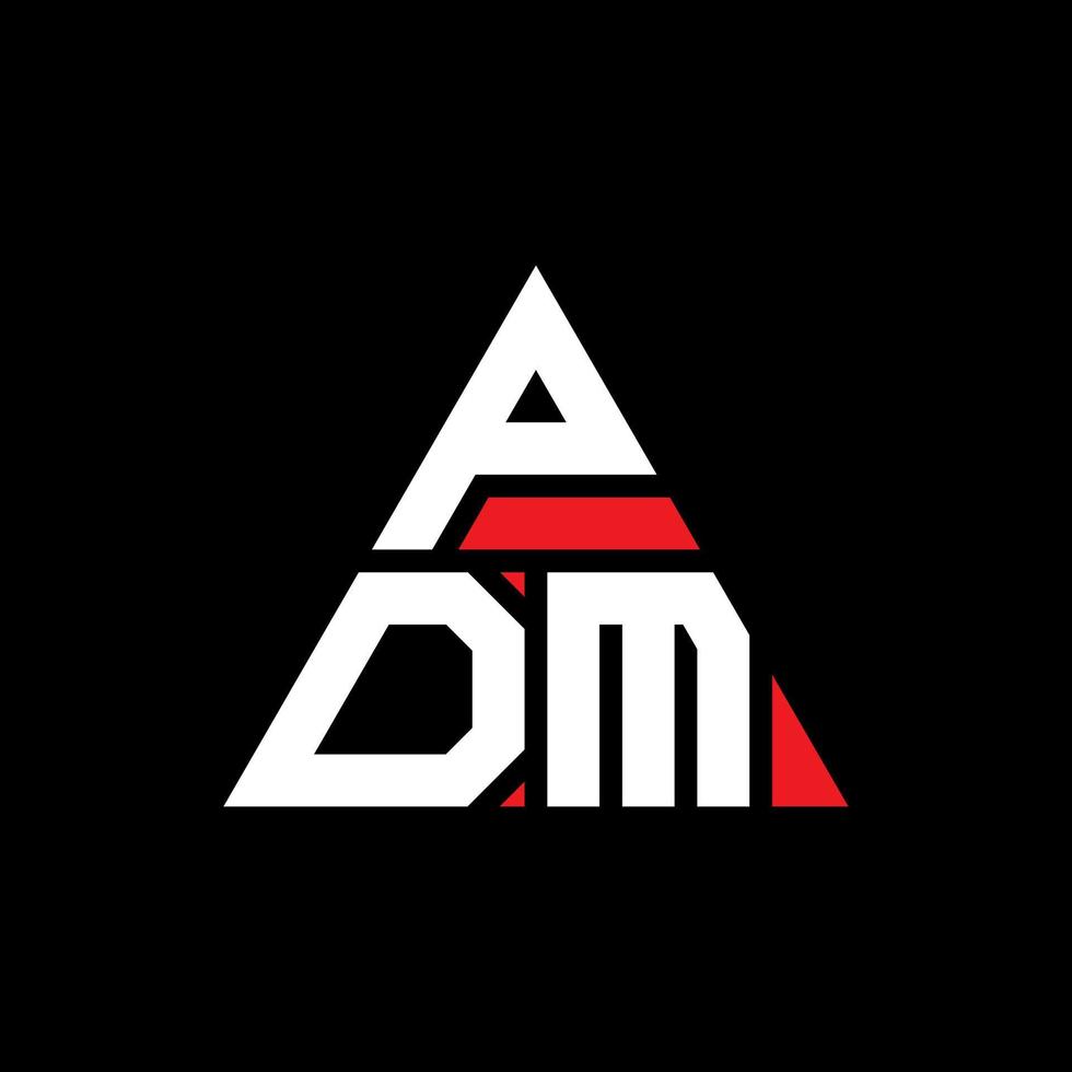 pdm-Dreieck-Buchstaben-Logo-Design mit Dreiecksform. Pdm-Dreieck-Logo-Design-Monogramm. PDM-Dreieck-Vektor-Logo-Vorlage mit roter Farbe. pdm dreieckiges Logo einfaches, elegantes und luxuriöses Logo. vektor