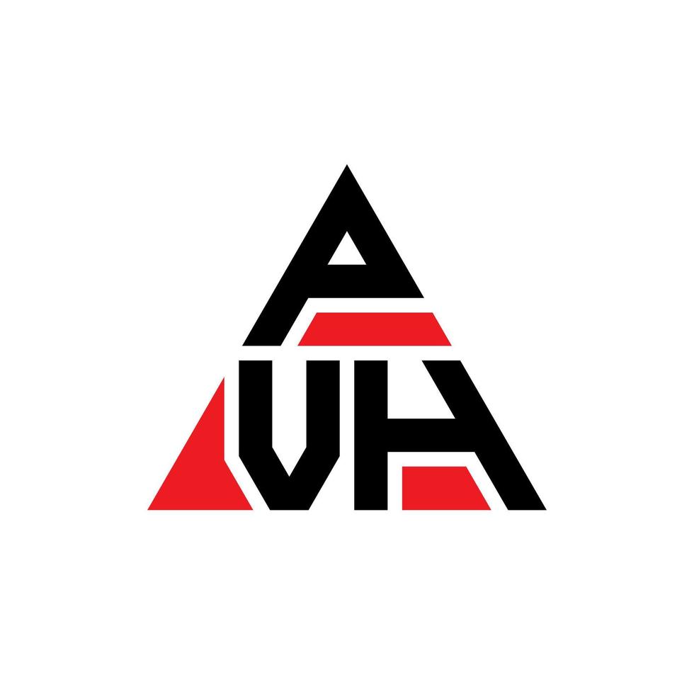 PVH-Dreieck-Buchstaben-Logo-Design mit Dreiecksform. PVH-Dreieck-Logo-Design-Monogramm. pvh-Dreieck-Vektor-Logo-Vorlage mit roter Farbe. pvh dreieckiges Logo einfaches, elegantes und luxuriöses Logo. vektor