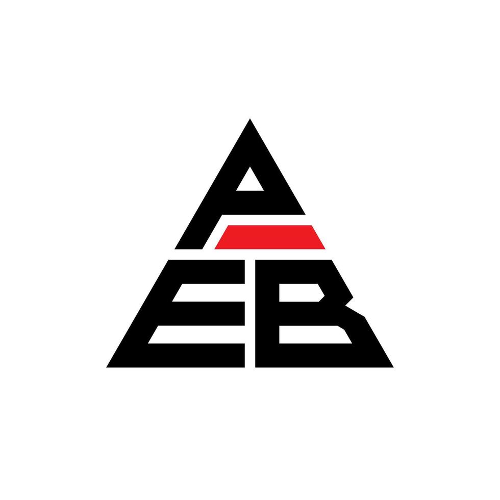 Peb-Dreieck-Buchstaben-Logo-Design mit Dreiecksform. Peb-Dreieck-Logo-Design-Monogramm. Peb-Dreieck-Vektor-Logo-Vorlage mit roter Farbe. Peb dreieckiges Logo einfaches, elegantes und luxuriöses Logo. vektor