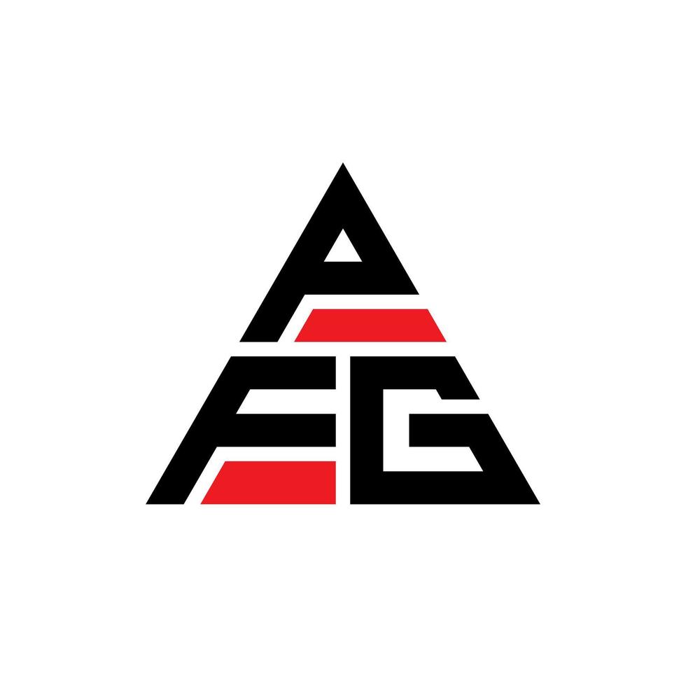 pfg triangel bokstavslogotypdesign med triangelform. pfg triangel logotyp design monogram. pfg triangel vektor logotyp mall med röd färg. pfg triangulär logotyp enkel, elegant och lyxig logotyp.