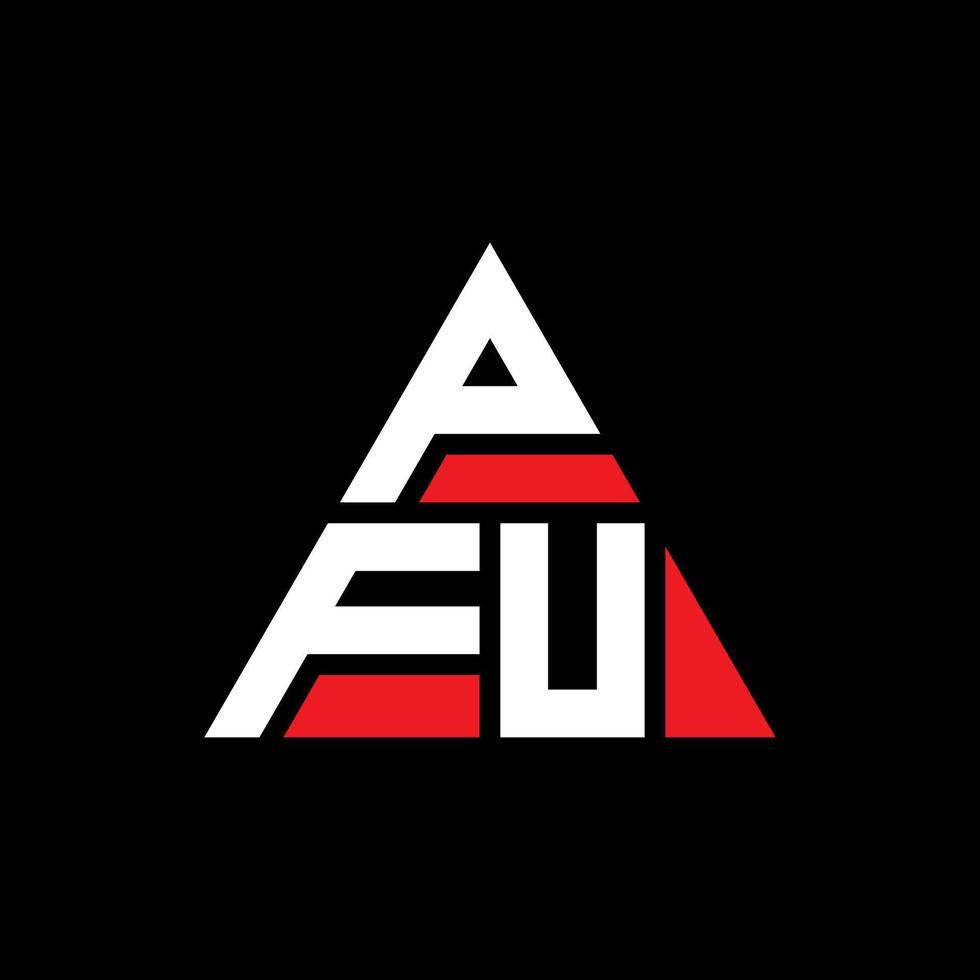 pfu triangel bokstavslogotypdesign med triangelform. pfu triangel logotyp design monogram. pfu triangel vektor logotyp mall med röd färg. pfu triangulär logotyp enkel, elegant och lyxig logotyp.