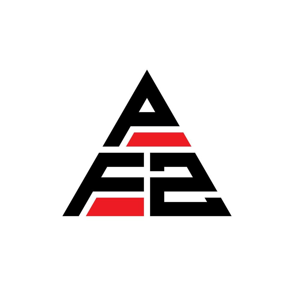 pfz-Dreieck-Buchstaben-Logo-Design mit Dreiecksform. PFZ-Dreieck-Logo-Design-Monogramm. PFZ-Dreieck-Vektor-Logo-Vorlage mit roter Farbe. pfz dreieckiges logo einfaches, elegantes und luxuriöses logo. vektor