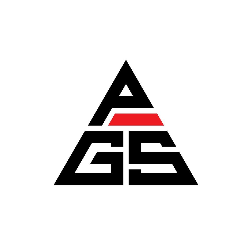 pgs Dreiecksbuchstaben-Logo-Design mit Dreiecksform. Pgs-Dreieck-Logo-Design-Monogramm. Pgs-Dreieck-Vektor-Logo-Vorlage mit roter Farbe. pgs dreieckiges logo einfaches, elegantes und luxuriöses logo. vektor