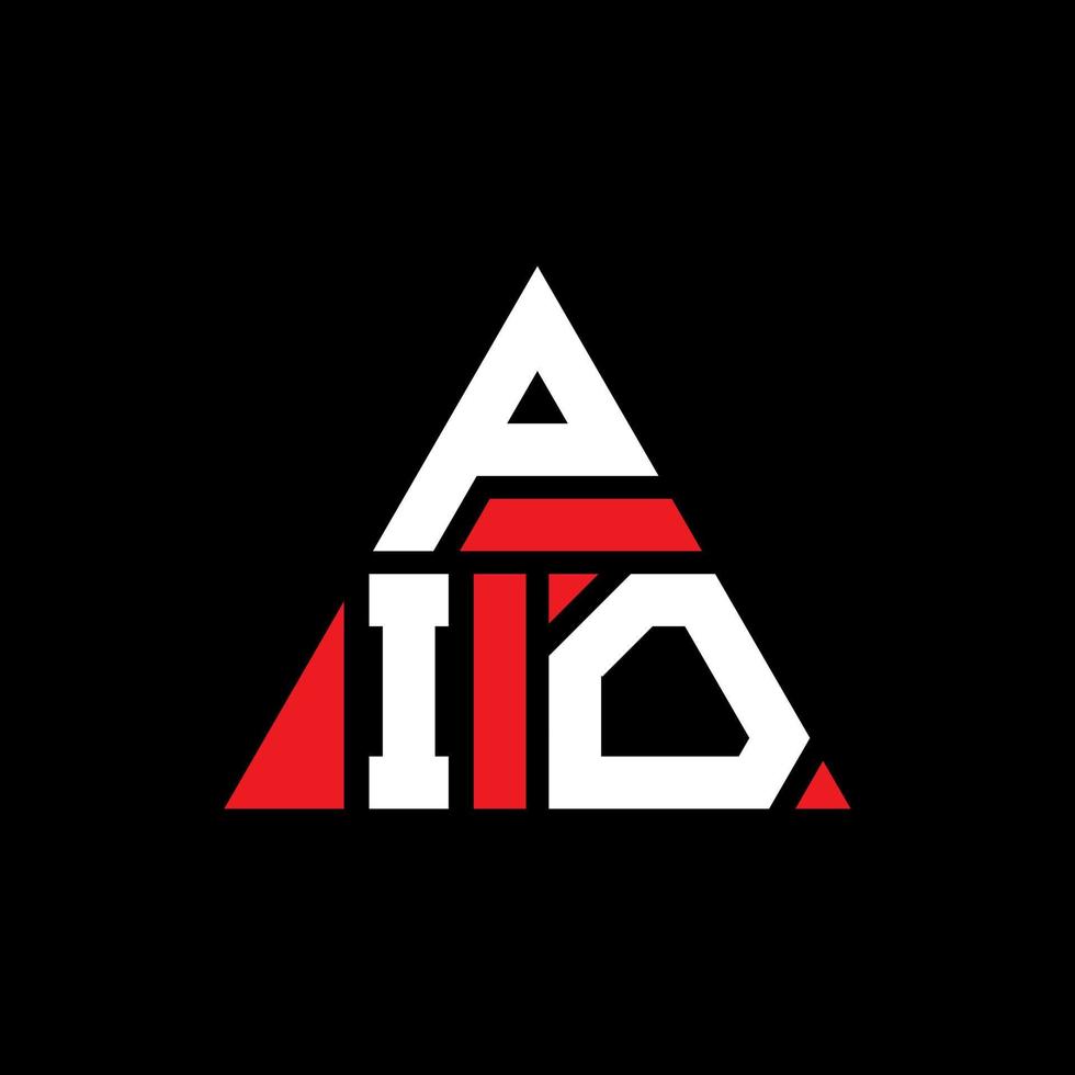 Pio-Dreieck-Buchstaben-Logo-Design mit Dreiecksform. Pio-Dreieck-Logo-Design-Monogramm. Pio-Dreieck-Vektor-Logo-Vorlage mit roter Farbe. pio dreieckiges logo einfaches, elegantes und luxuriöses logo. vektor