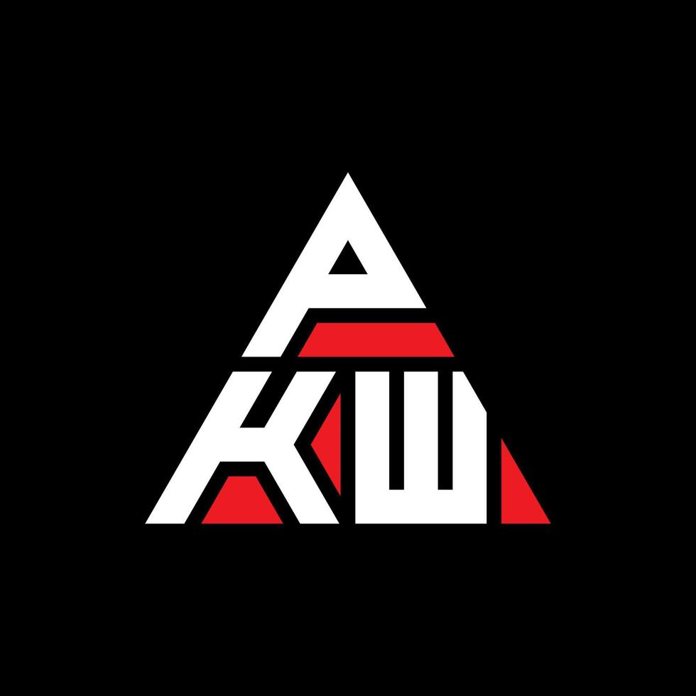 pkw triangel bokstavslogotypdesign med triangelform. pkw triangel logotyp design monogram. pkw triangel vektor logotyp mall med röd färg. pkw triangulär logotyp enkel, elegant och lyxig logotyp.