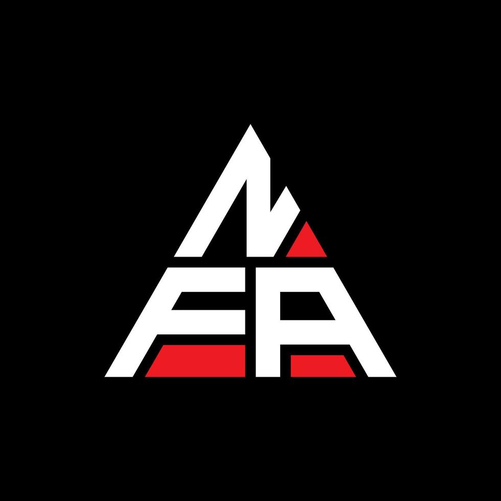 nfa-Dreieck-Buchstaben-Logo-Design mit Dreiecksform. NFA-Dreieck-Logo-Design-Monogramm. nfa-Dreieck-Vektor-Logo-Vorlage mit roter Farbe. nfa dreieckiges Logo einfaches, elegantes und luxuriöses Logo. vektor