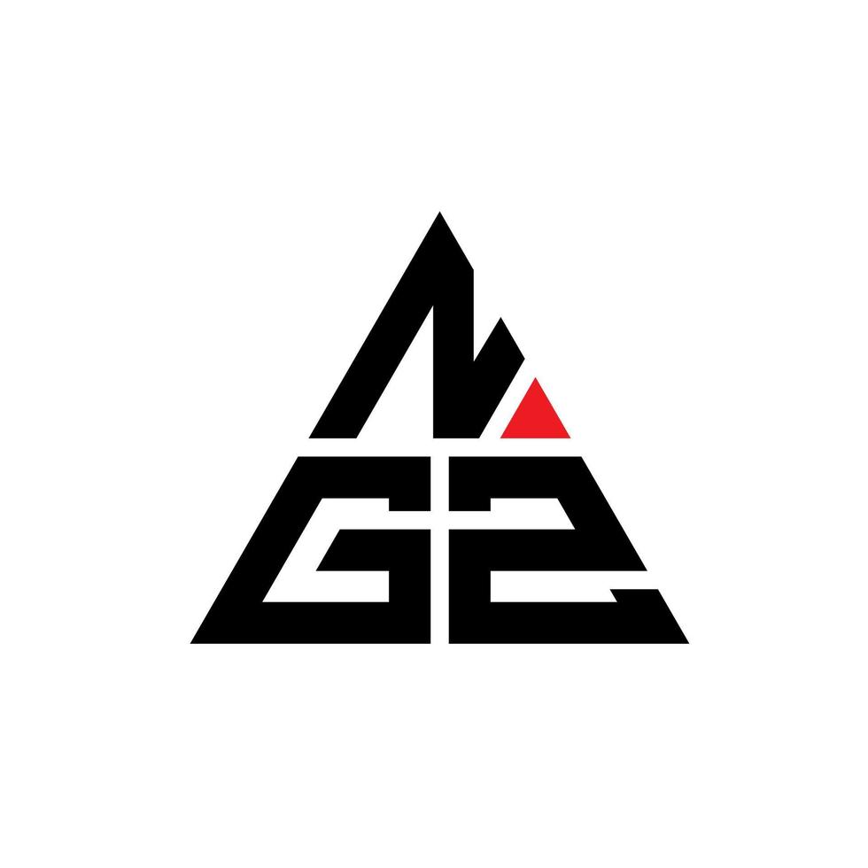 ngz triangel bokstavslogotypdesign med triangelform. ngz triangel logotyp design monogram. ngz triangel vektor logotyp mall med röd färg. ngz triangulär logotyp enkel, elegant och lyxig logotyp.