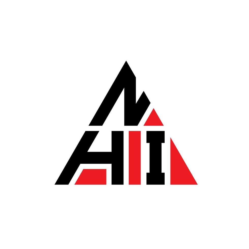 Nhi-Dreieck-Buchstaben-Logo-Design mit Dreiecksform. nhi-Dreieck-Logo-Design-Monogramm. Nhi-Dreieck-Vektor-Logo-Vorlage mit roter Farbe. nhi dreieckiges Logo einfaches, elegantes und luxuriöses Logo. vektor