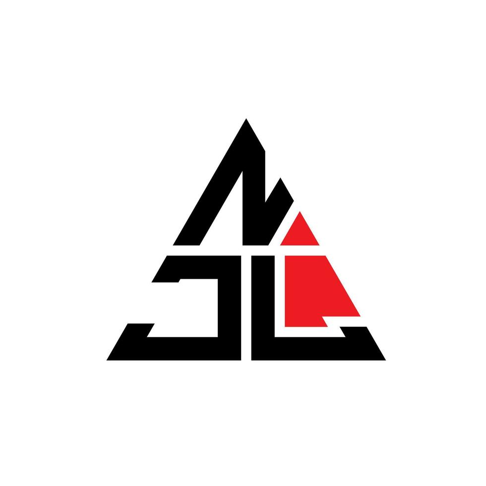 njl triangel bokstavslogotypdesign med triangelform. njl triangel logotyp design monogram. njl triangel vektor logotyp mall med röd färg. njl triangulär logotyp enkel, elegant och lyxig logotyp.