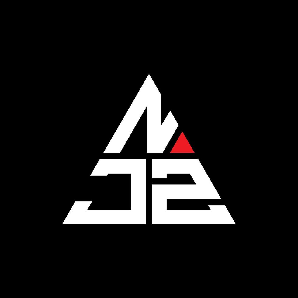 njz triangel bokstavslogotypdesign med triangelform. njz triangel logotyp design monogram. njz triangel vektor logotyp mall med röd färg. njz triangulär logotyp enkel, elegant och lyxig logotyp.