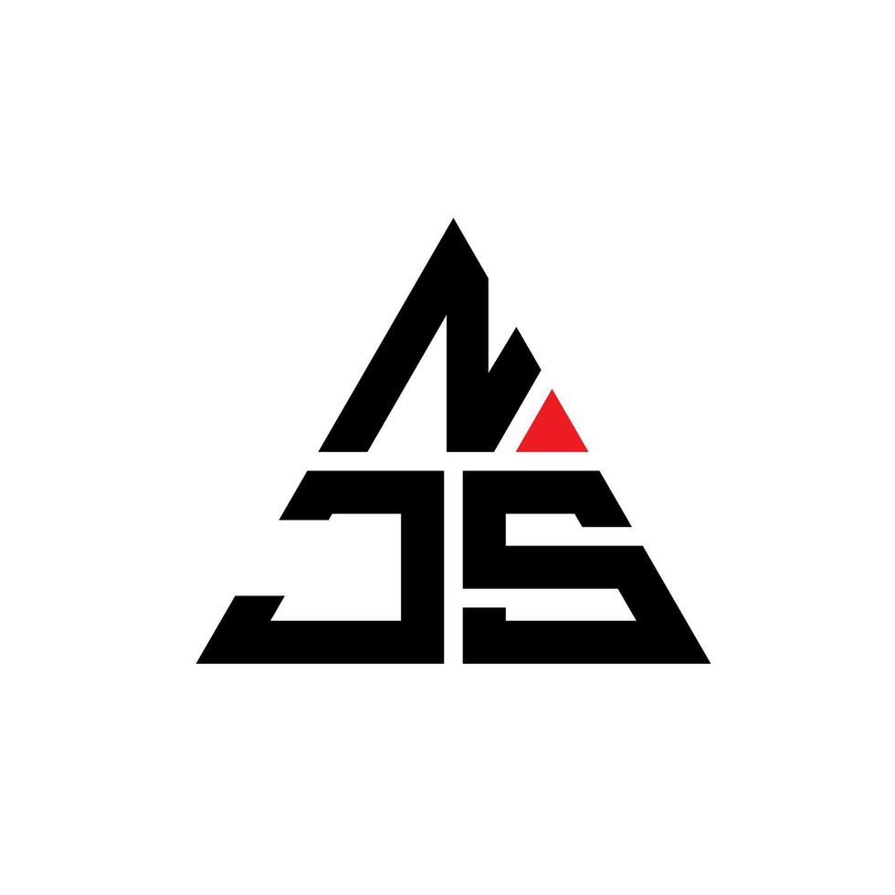 njs triangel bokstavslogotypdesign med triangelform. njs triangel logotyp design monogram. njs triangel vektor logotyp mall med röd färg. njs triangulära logotyp enkel, elegant och lyxig logotyp.