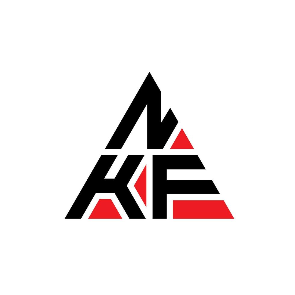 nkf-Dreieck-Buchstaben-Logo-Design mit Dreiecksform. nkf-Dreieck-Logo-Design-Monogramm. nkf-Dreieck-Vektor-Logo-Vorlage mit roter Farbe. nkf dreieckiges Logo einfaches, elegantes und luxuriöses Logo. vektor