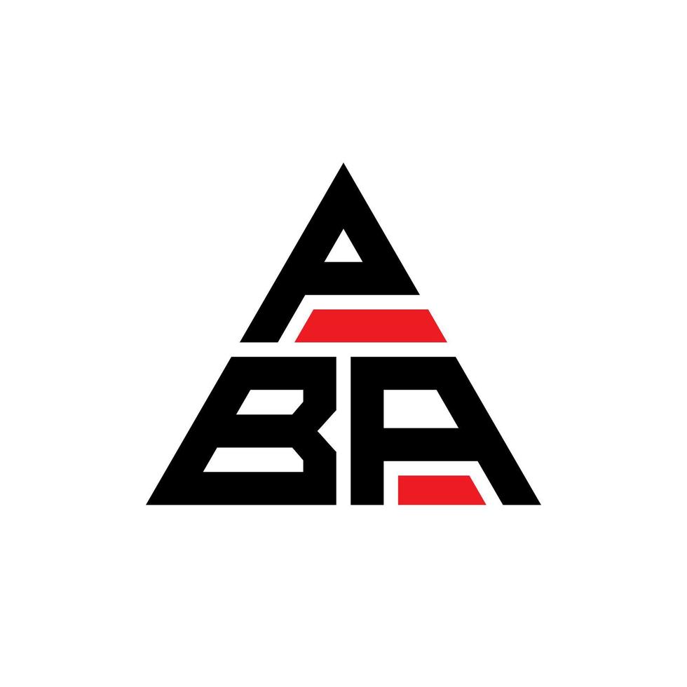 PBA-Dreieck-Buchstaben-Logo-Design mit Dreiecksform. PBA-Dreieck-Logo-Design-Monogramm. PBA-Dreieck-Vektor-Logo-Vorlage mit roter Farbe. pba dreieckiges logo einfaches, elegantes und luxuriöses logo. vektor