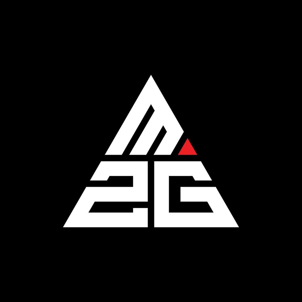 mzg-Dreieck-Buchstaben-Logo-Design mit Dreiecksform. mzg-Dreieck-Logo-Design-Monogramm. mzg-Dreieck-Vektor-Logo-Vorlage mit roter Farbe. mzg dreieckiges Logo einfaches, elegantes und luxuriöses Logo. vektor
