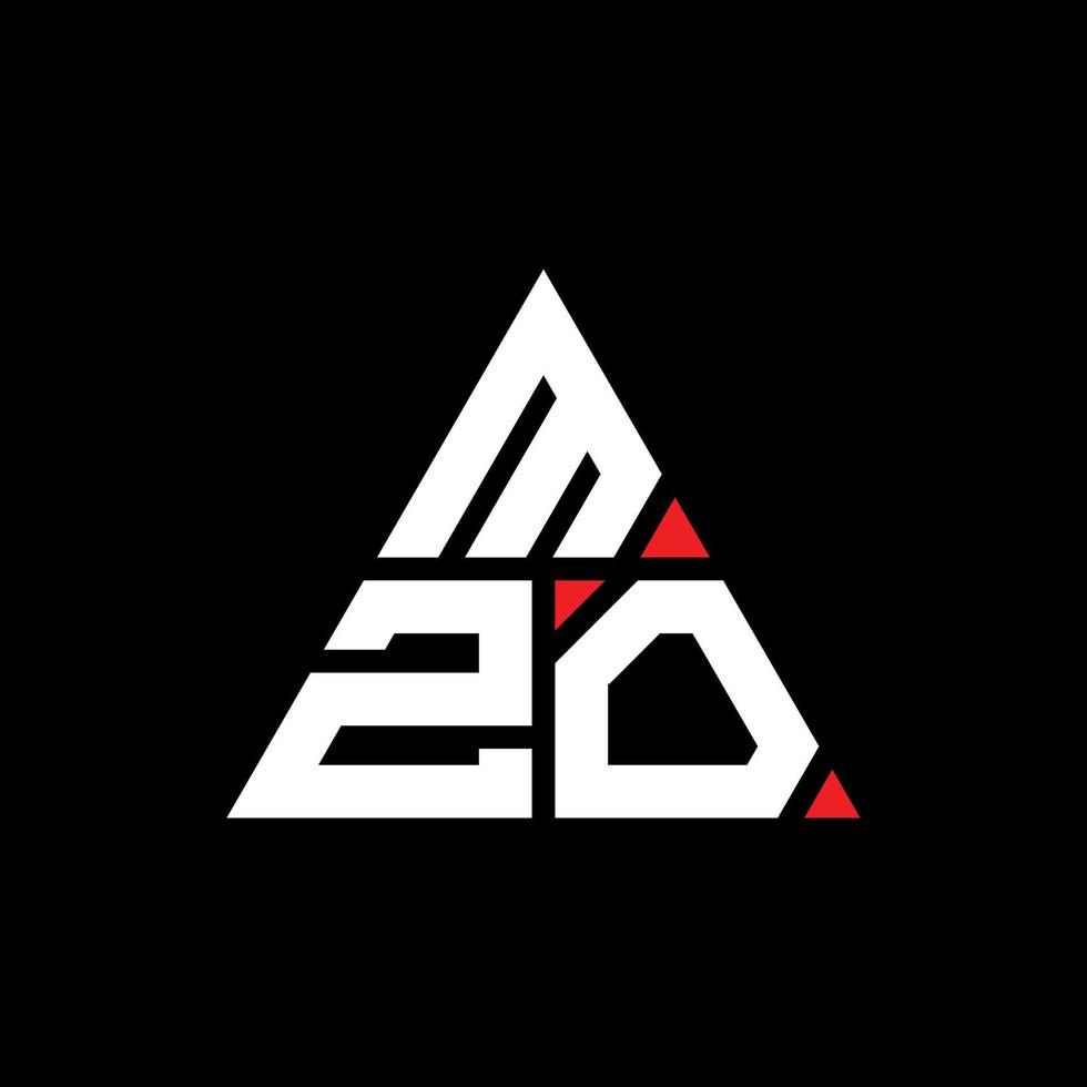 mzo triangel bokstavslogotypdesign med triangelform. mzo triangel logotyp design monogram. mzo triangel vektor logotyp mall med röd färg. mzo triangulär logotyp enkel, elegant och lyxig logotyp.