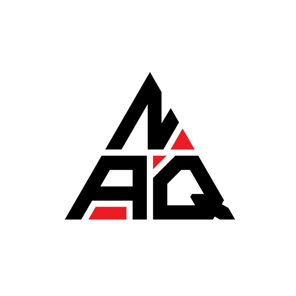 Naq-Dreieck-Buchstaben-Logo-Design mit Dreiecksform. Naq-Dreieck-Logo-Design-Monogramm. Naq-Dreieck-Vektor-Logo-Vorlage mit roter Farbe. Naq dreieckiges Logo einfaches, elegantes und luxuriöses Logo. vektor
