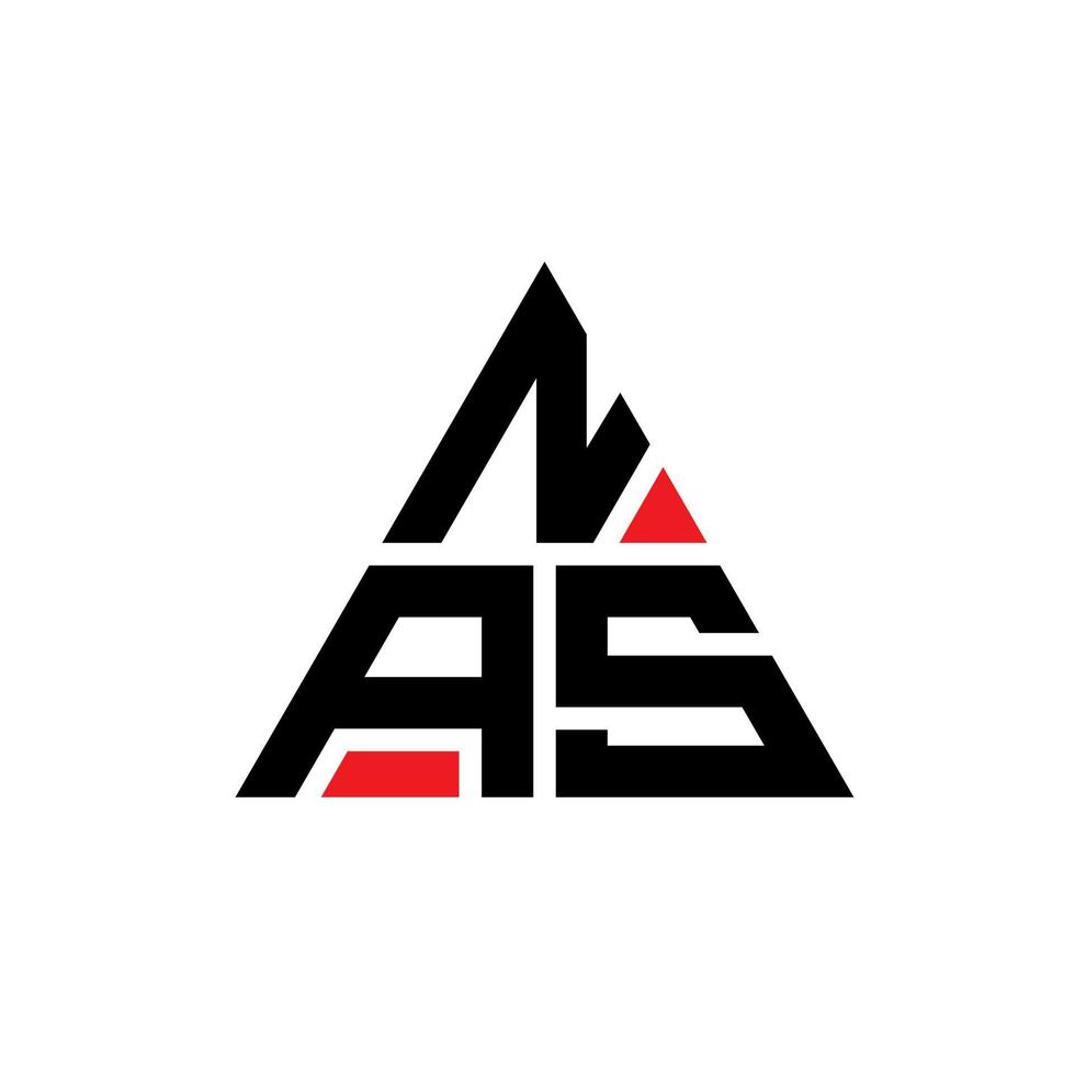 Nas-Dreieck-Buchstaben-Logo-Design mit Dreiecksform. Nas-Dreieck-Logo-Design-Monogramm. Nas-Dreieck-Vektor-Logo-Vorlage mit roter Farbe. nas dreieckiges logo einfaches, elegantes und luxuriöses logo. vektor