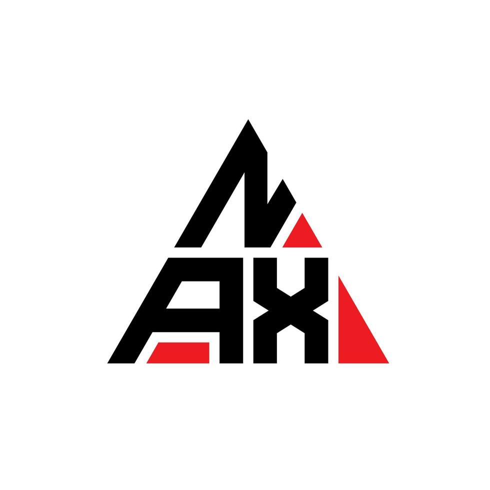 Nax-Dreieck-Buchstaben-Logo-Design mit Dreiecksform. Nax-Dreieck-Logo-Design-Monogramm. Nax-Dreieck-Vektor-Logo-Vorlage mit roter Farbe. Nax dreieckiges Logo einfaches, elegantes und luxuriöses Logo. vektor