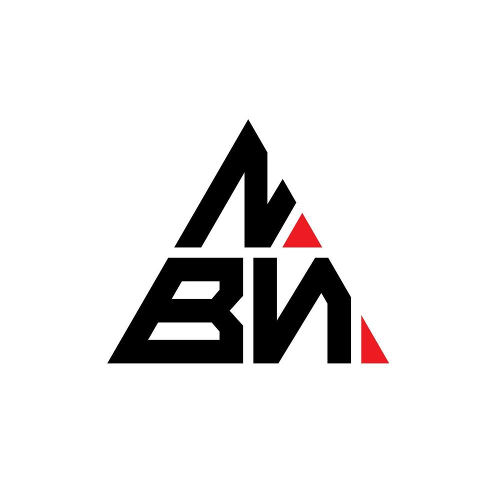 nbn triangel bokstavslogotypdesign med triangelform. nbn triangel logotyp design monogram. nbn triangel vektor logotyp mall med röd färg. nbn triangulär logotyp enkel, elegant och lyxig logotyp.