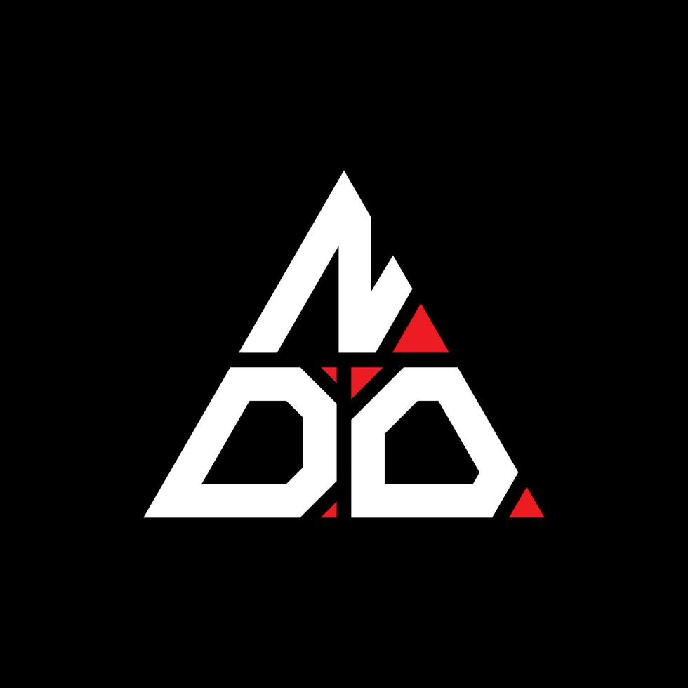 ndo triangel bokstavslogotypdesign med triangelform. ndo triangel logotyp design monogram. ndo triangel vektor logotyp mall med röd färg. ndo triangulär logotyp enkel, elegant och lyxig logotyp.