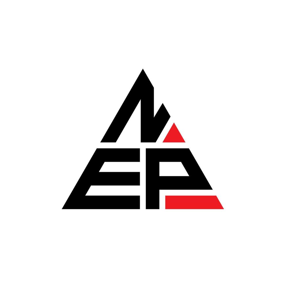 NEP-Dreieck-Buchstaben-Logo-Design mit Dreiecksform. Nep-Dreieck-Logo-Design-Monogramm. Nep-Dreieck-Vektor-Logo-Vorlage mit roter Farbe. nep dreieckiges Logo einfaches, elegantes und luxuriöses Logo. vektor