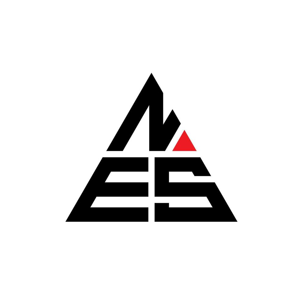 nes triangel bokstavslogotypdesign med triangelform. nes triangel logotyp design monogram. nes triangel vektor logotyp mall med röd färg. nes trekantig logotyp enkel, elegant och lyxig logotyp.