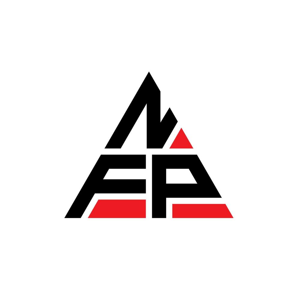nfp-Dreieck-Buchstaben-Logo-Design mit Dreiecksform. nfp-Dreieck-Logo-Design-Monogramm. nfp-Dreieck-Vektor-Logo-Vorlage mit roter Farbe. nfp dreieckiges Logo einfaches, elegantes und luxuriöses Logo. vektor