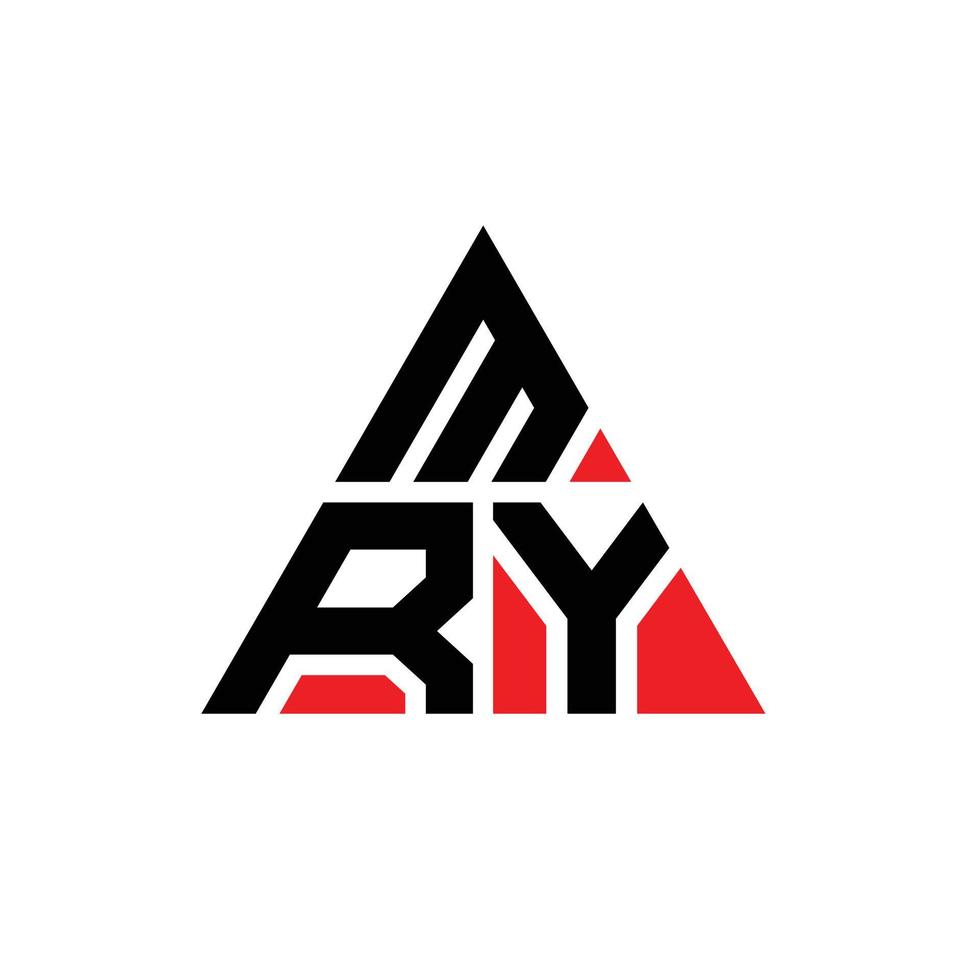 mry triangel bokstavslogotypdesign med triangelform. mry triangel logotyp design monogram. mry triangel vektor logotyp mall med röd färg. mry triangulär logotyp enkel, elegant och lyxig logotyp.
