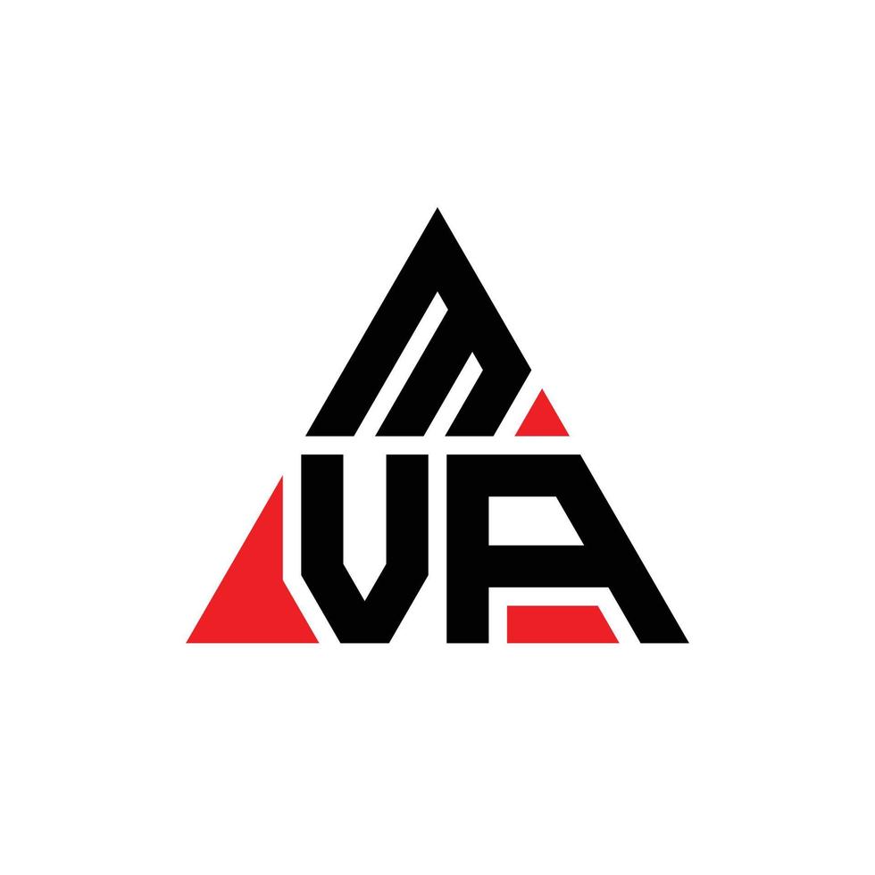 MVA-Dreieck-Buchstaben-Logo-Design mit Dreiecksform. MVA-Dreieck-Logo-Design-Monogramm. MVA-Dreieck-Vektor-Logo-Vorlage mit roter Farbe. mva dreieckiges Logo einfaches, elegantes und luxuriöses Logo. vektor
