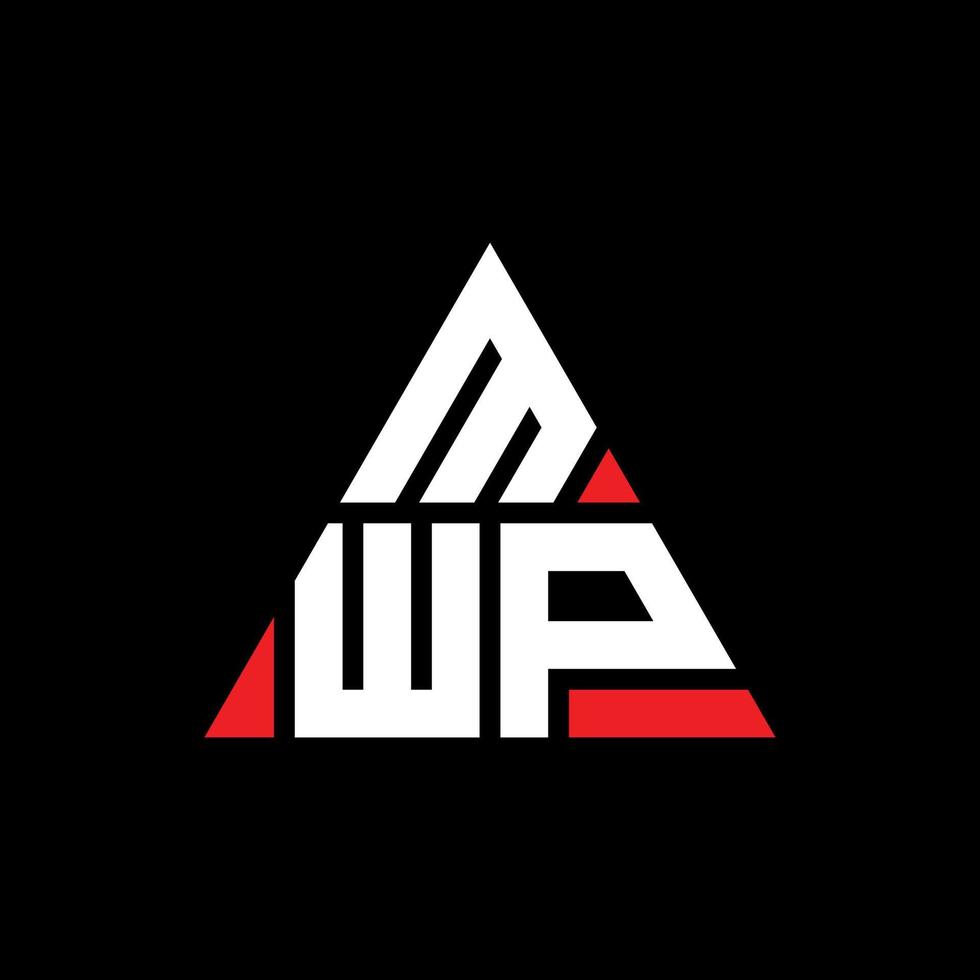 mwp triangel bokstavslogotypdesign med triangelform. mwp triangel logotyp design monogram. mwp triangel vektor logotyp mall med röd färg. mwp triangulär logotyp enkel, elegant och lyxig logotyp.