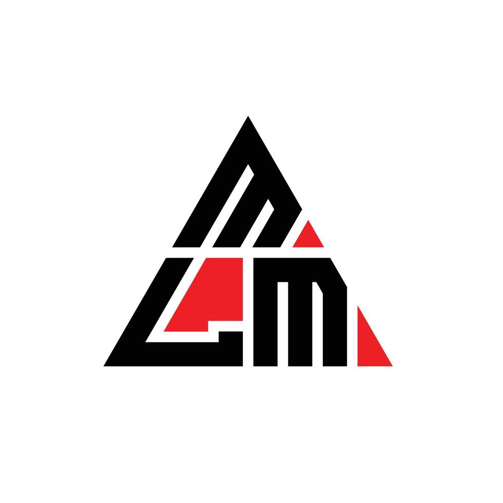 mlm triangel bokstavslogotypdesign med triangelform. mlm triangel logotyp design monogram. mlm triangel vektor logotyp mall med röd färg. mlm triangulär logotyp enkel, elegant och lyxig logotyp.