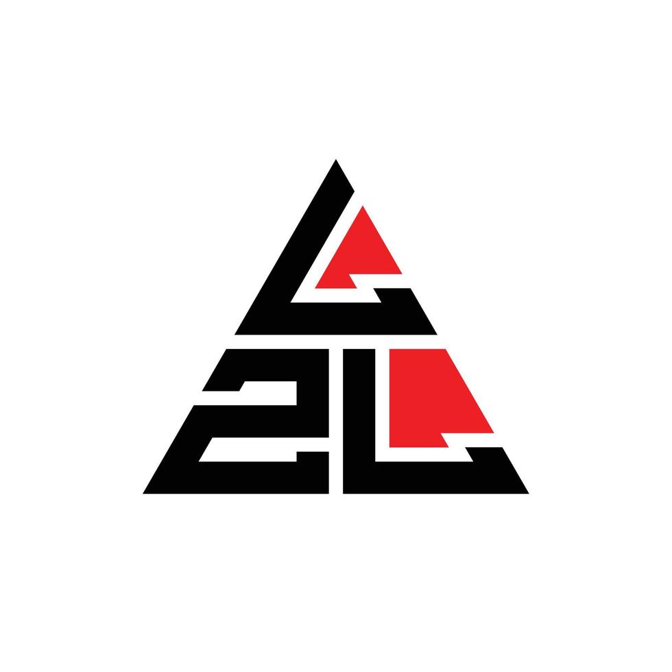 lzl triangel bokstavslogotypdesign med triangelform. lzl triangel logotyp design monogram. lzl triangel vektor logotyp mall med röd färg. lzl triangulär logotyp enkel, elegant och lyxig logotyp.
