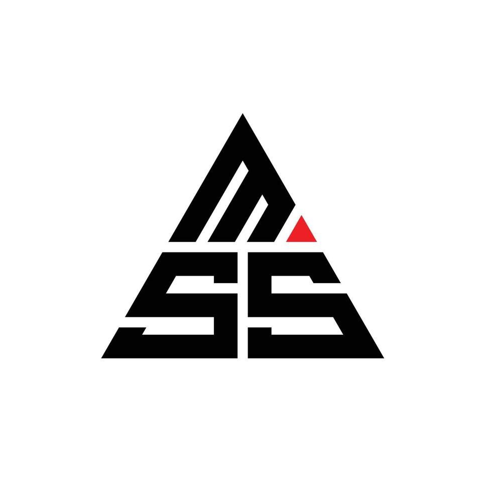 mss triangel bokstavslogotypdesign med triangelform. mss triangel logotyp design monogram. mss triangel vektor logotyp mall med röd färg. mss triangulär logotyp enkel, elegant och lyxig logotyp.