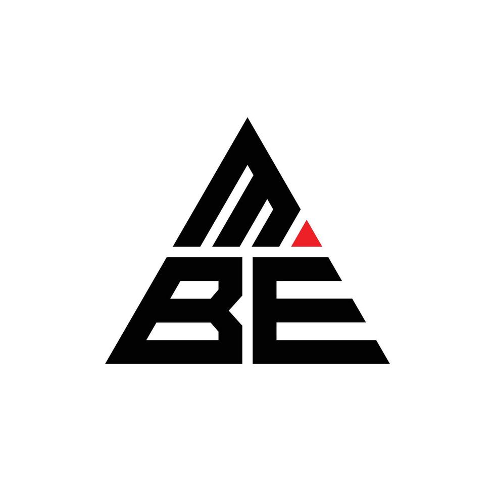MBE-Dreieck-Buchstaben-Logo-Design mit Dreiecksform. MBE-Dreieck-Logo-Design-Monogramm. MBE-Dreieck-Vektor-Logo-Vorlage mit roter Farbe. mbe dreieckiges Logo einfaches, elegantes und luxuriöses Logo. vektor