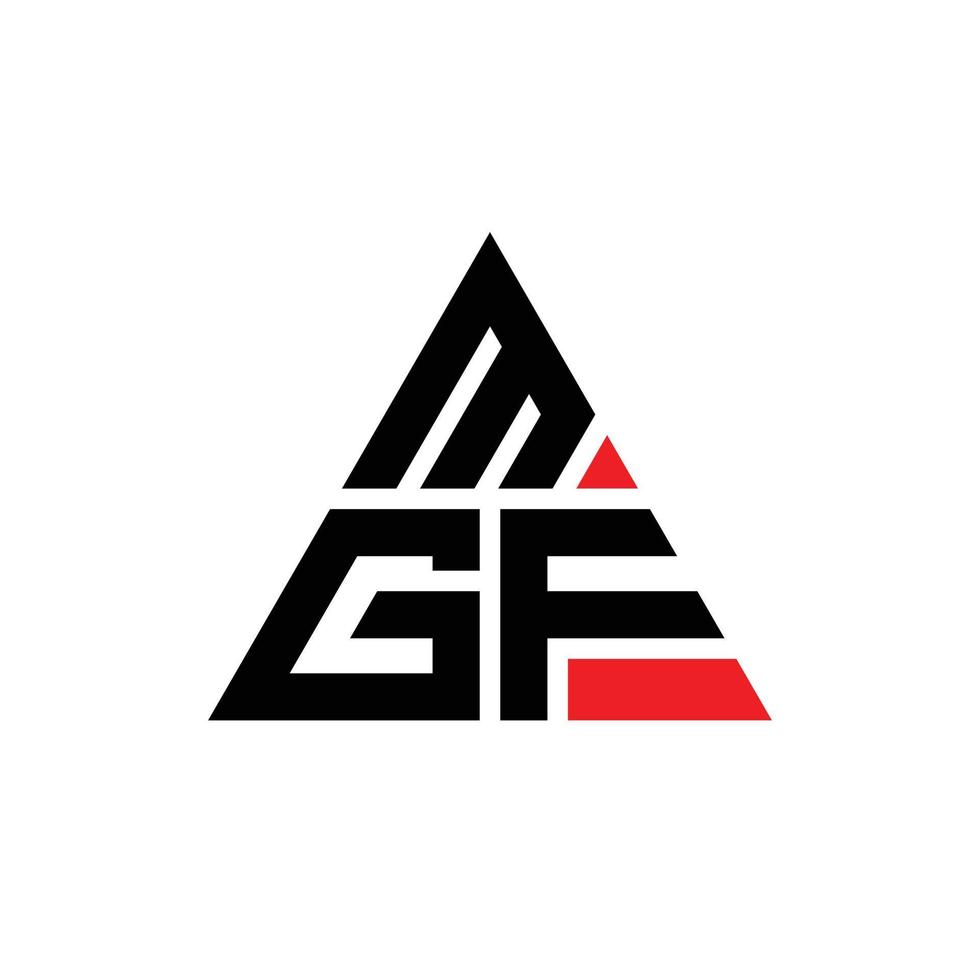 mgf-Dreieck-Buchstaben-Logo-Design mit Dreiecksform. mgf-Dreieck-Logo-Design-Monogramm. mgf-Dreieck-Vektor-Logo-Vorlage mit roter Farbe. mgf dreieckiges Logo einfaches, elegantes und luxuriöses Logo. vektor