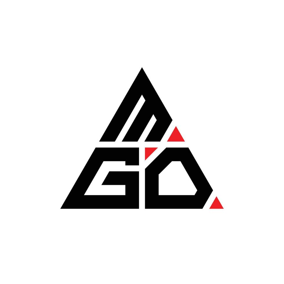 mgo Dreiecksbuchstaben-Logo-Design mit Dreiecksform. Mgo-Dreieck-Logo-Design-Monogramm. Mgo-Dreieck-Vektor-Logo-Vorlage mit roter Farbe. mgo dreieckiges Logo einfaches, elegantes und luxuriöses Logo. vektor