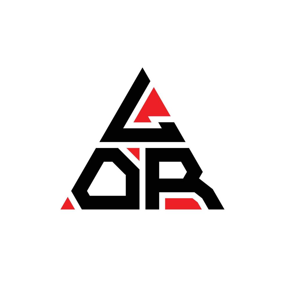 Lor-Dreieck-Buchstaben-Logo-Design mit Dreiecksform. Lor-Dreieck-Logo-Design-Monogramm. Lor-Dreieck-Vektor-Logo-Vorlage mit roter Farbe. lor dreieckiges Logo einfaches, elegantes und luxuriöses Logo. vektor