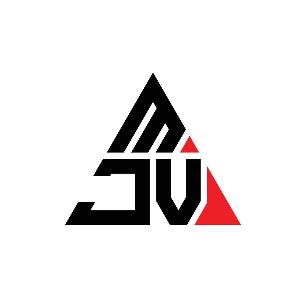 mjv Dreiecksbuchstaben-Logo-Design mit Dreiecksform. MJV-Dreieck-Logo-Design-Monogramm. MJV-Dreieck-Vektor-Logo-Vorlage mit roter Farbe. mjv dreieckiges Logo einfaches, elegantes und luxuriöses Logo. vektor